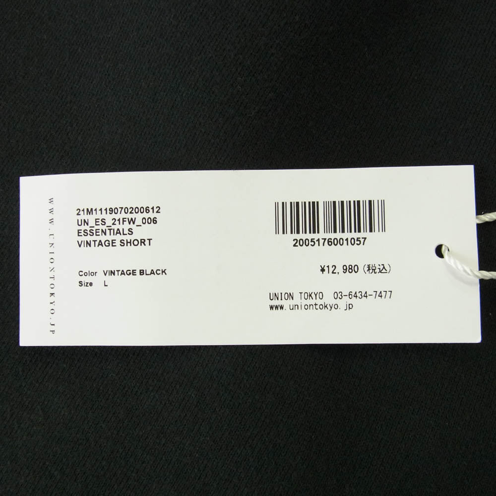 FEAR OF GOD フィアオブゴッド ESSENTIALS エッセンシャルズ × UNION ユニオン 160SU212080F VINTAGE SHORT Vintage Army ヴィンテージ アーミー ショーツ ハーフ ショートパンツ ブラック系 L【中古】
