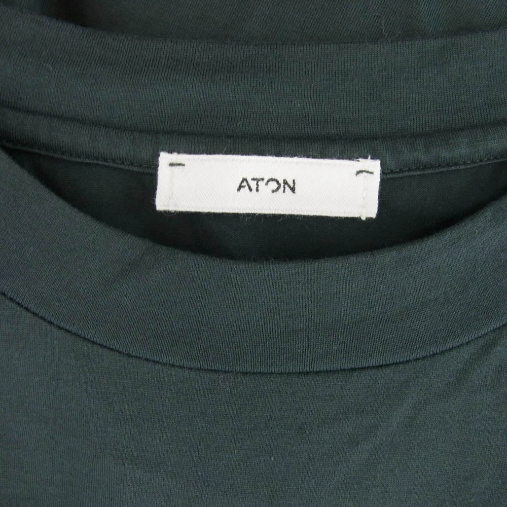 ATON エイトン 8004478 CREWNECK PULLOVER 半袖 Tシャツ グリーン系 4【中古】