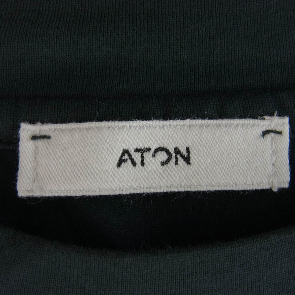 ATON エイトン 8004478 CREWNECK PULLOVER 半袖 Tシャツ グリーン系 4【中古】