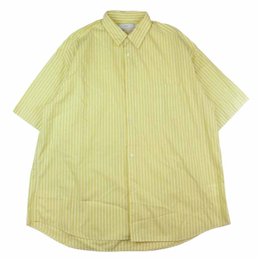 GRAPHPAPER グラフペーパー 24SS GM242-50004 SIDOGRAS S/S Oversized Regular Collar Shirt シドグラス 半袖 シャツ イエロー系 1【中古】
