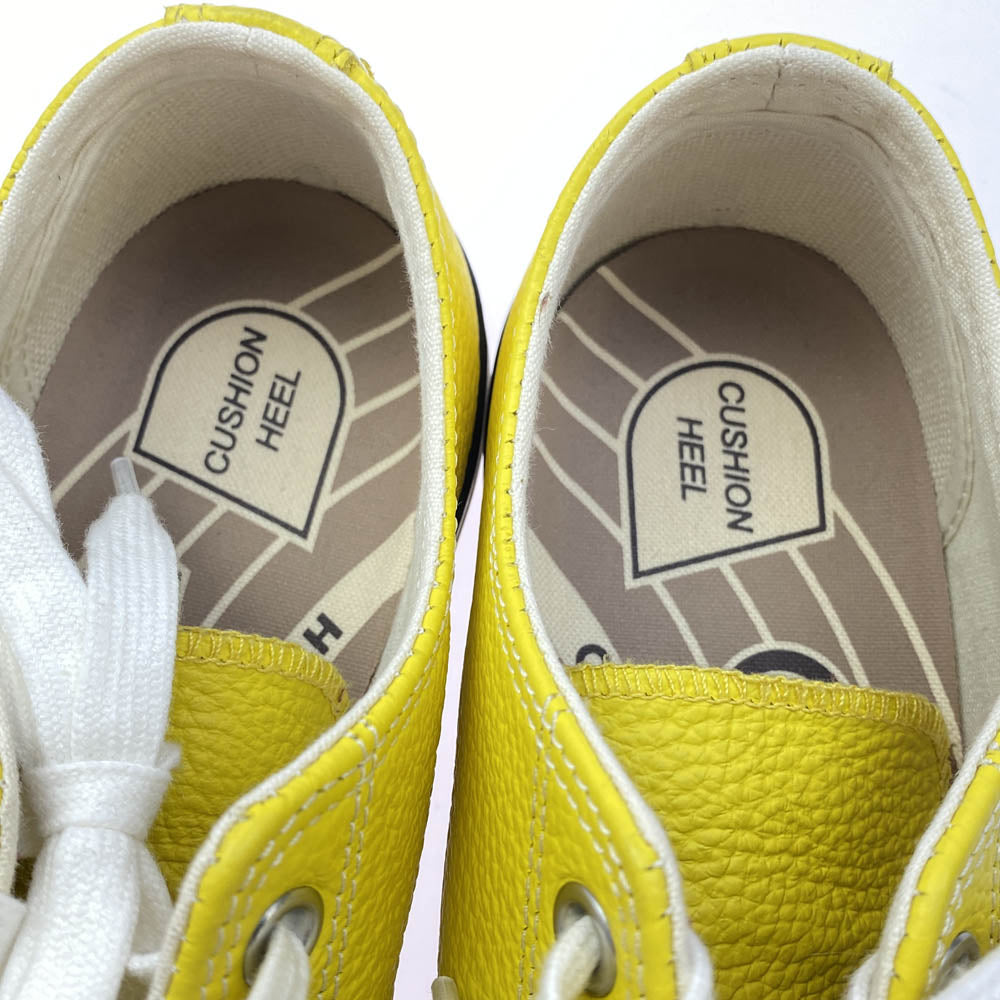 CONVERSE コンバース 1AD987 CHUCK TAYLOR LEATHER OX チャックテイラー レザー オックス スニーカー イエロー系 27cm【中古】