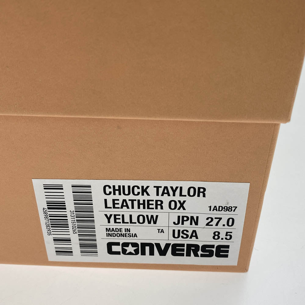 CONVERSE コンバース 1AD987 CHUCK TAYLOR LEATHER OX チャックテイラー レザー オックス スニーカー イエロー系 27cm【中古】