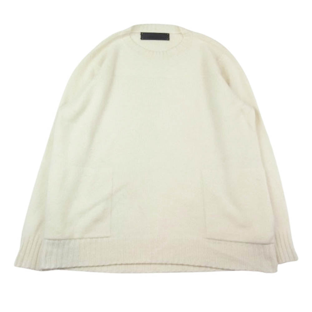 THE ELDER STATESMAN エルダー ステイツマン 2820800103 別注 HEAVY SEA CREW WHITE クルーネック カシミア ニット ホワイト系 S【中古】