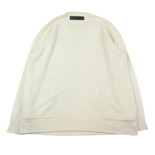 THE ELDER STATESMAN エルダー ステイツマン 2820800103 別注 HEAVY SEA CREW WHITE クルーネック カシミア ニット ホワイト系 S【中古】