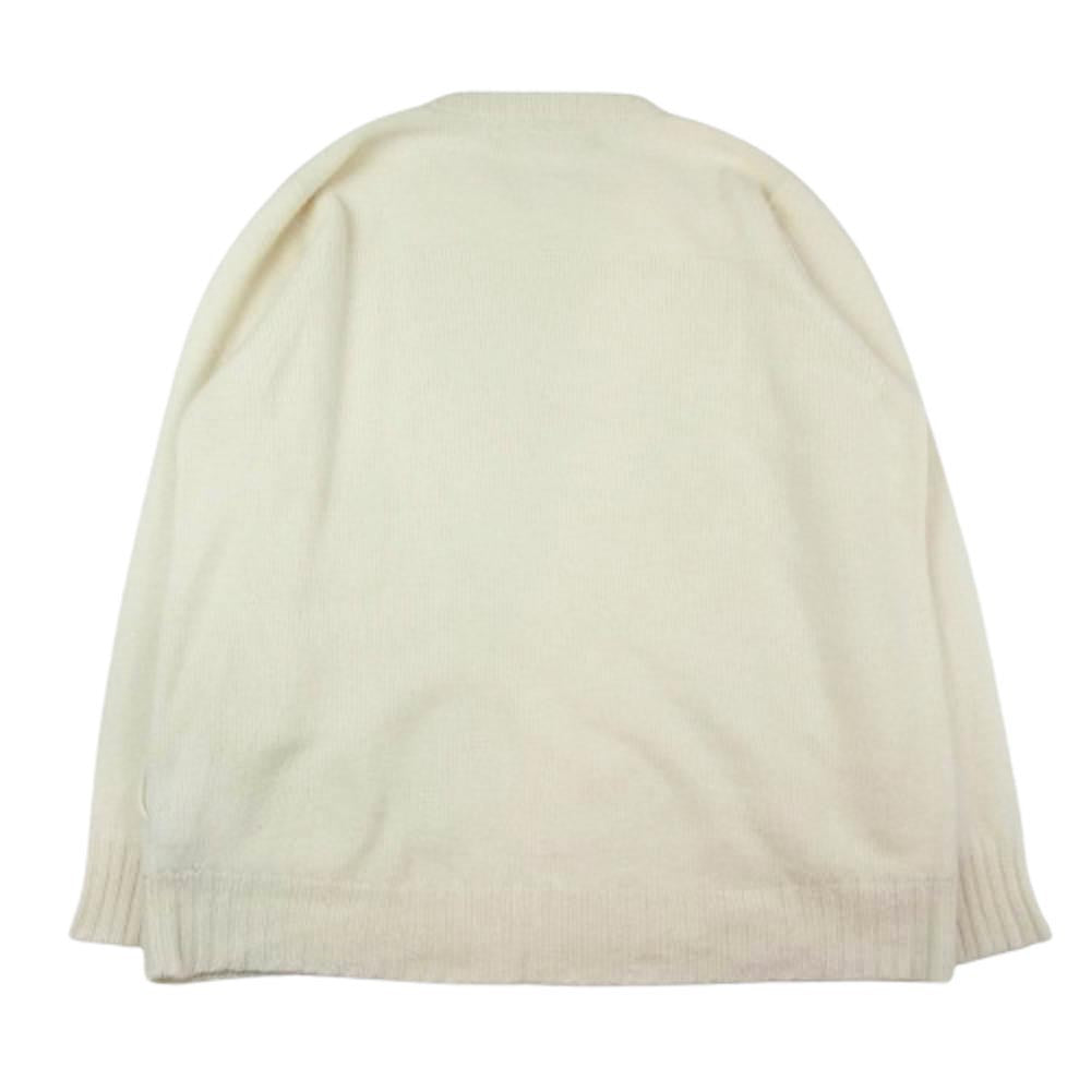 THE ELDER STATESMAN エルダー ステイツマン 2820800103 別注 HEAVY SEA CREW WHITE クルーネック カシミア ニット ホワイト系 S【中古】