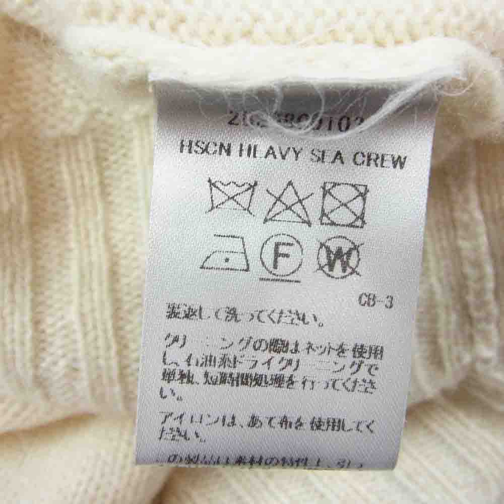 THE ELDER STATESMAN エルダー ステイツマン 2820800103 別注 HEAVY SEA CREW WHITE クルーネック カシミア ニット ホワイト系 S【中古】