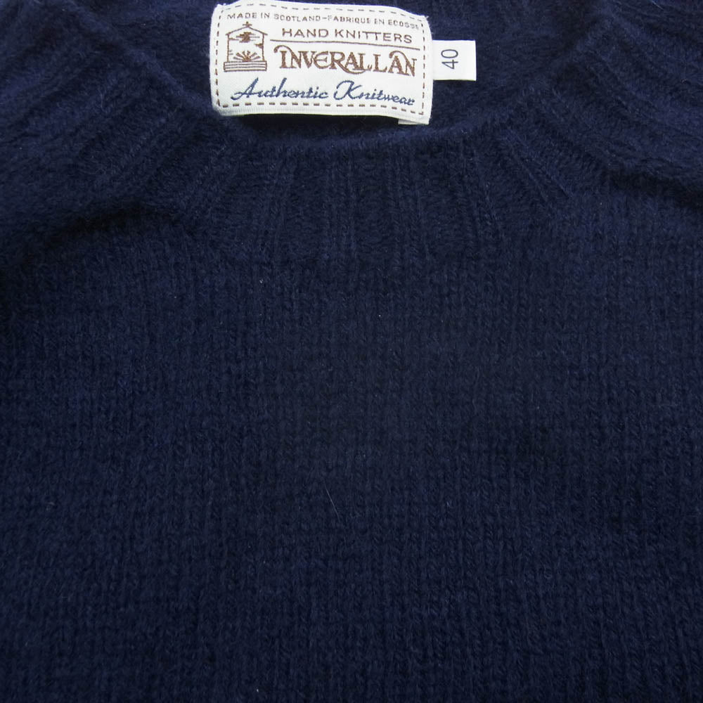 INVERALLAN インバーアラン 長袖 ニット ウール セーター ネイビー系 40【中古】