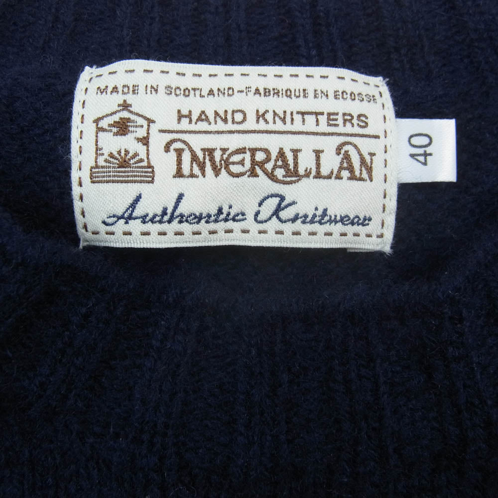 INVERALLAN インバーアラン 長袖 ニット ウール セーター ネイビー系 40【中古】