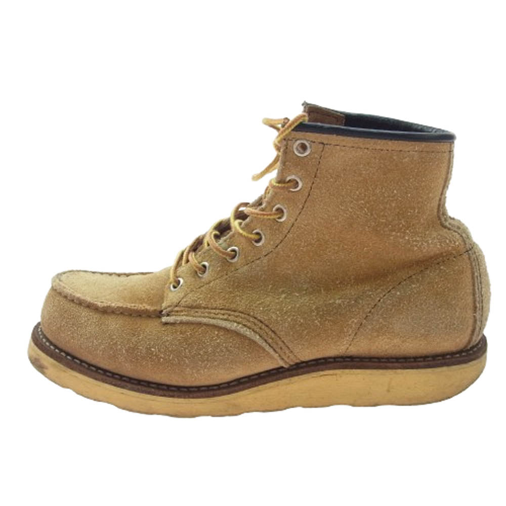 RED WING レッドウィング 8173 USA製 90s 四角犬タグ スエード アイリッシュセッター ラフアウト モックトゥ ブーツ ライトブラウン系 サイズ不明  インソール25.5cm【中古】