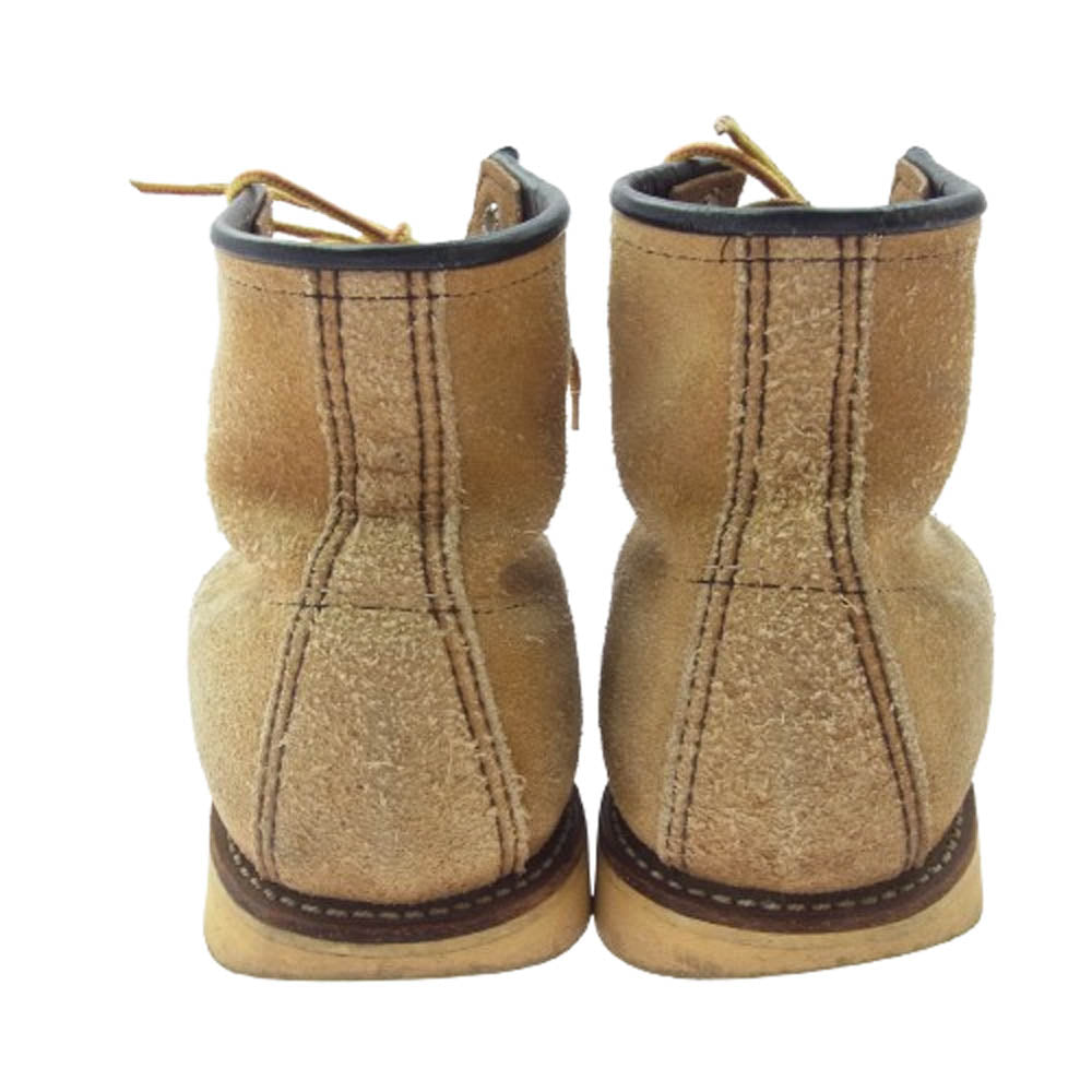 RED WING レッドウィング 8173 USA製 90s 四角犬タグ スエード アイリッシュセッター ラフアウト モックトゥ ブーツ ライトブラウン系 サイズ不明  インソール25.5cm【中古】