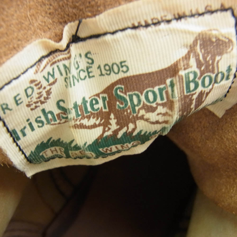 RED WING レッドウィング 8173 USA製 90s 四角犬タグ スエード アイリッシュセッター ラフアウト モックトゥ ブーツ ライトブラウン系 サイズ不明  インソール25.5cm【中古】