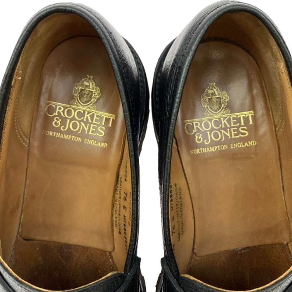 CROCKETT&JONES クロケットアンドジョーンズ 26224 BOSTON2 ボストン2 カントリーカーフ グレインレザー コインローファー ブラック系 UK7.5【中古】