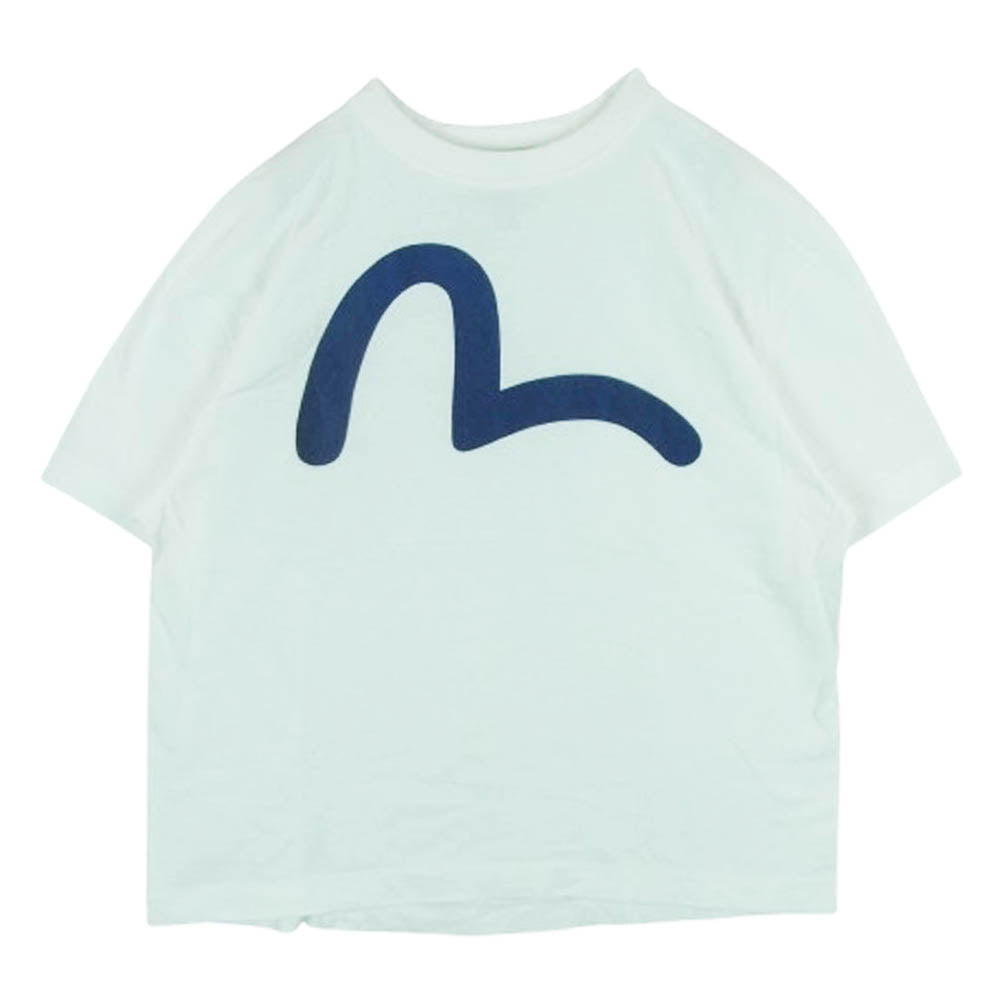 EVISU エヴィス フロント カモメ プリント 半袖 Tシャツ コットン 日本製 ホワイト系 44【中古】