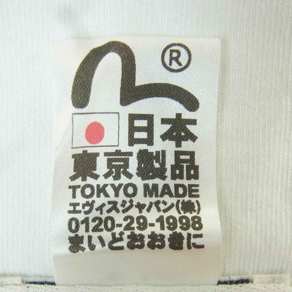 EVISU エヴィス フロント カモメ プリント 半袖 Tシャツ コットン 日本製 ホワイト系 44【中古】