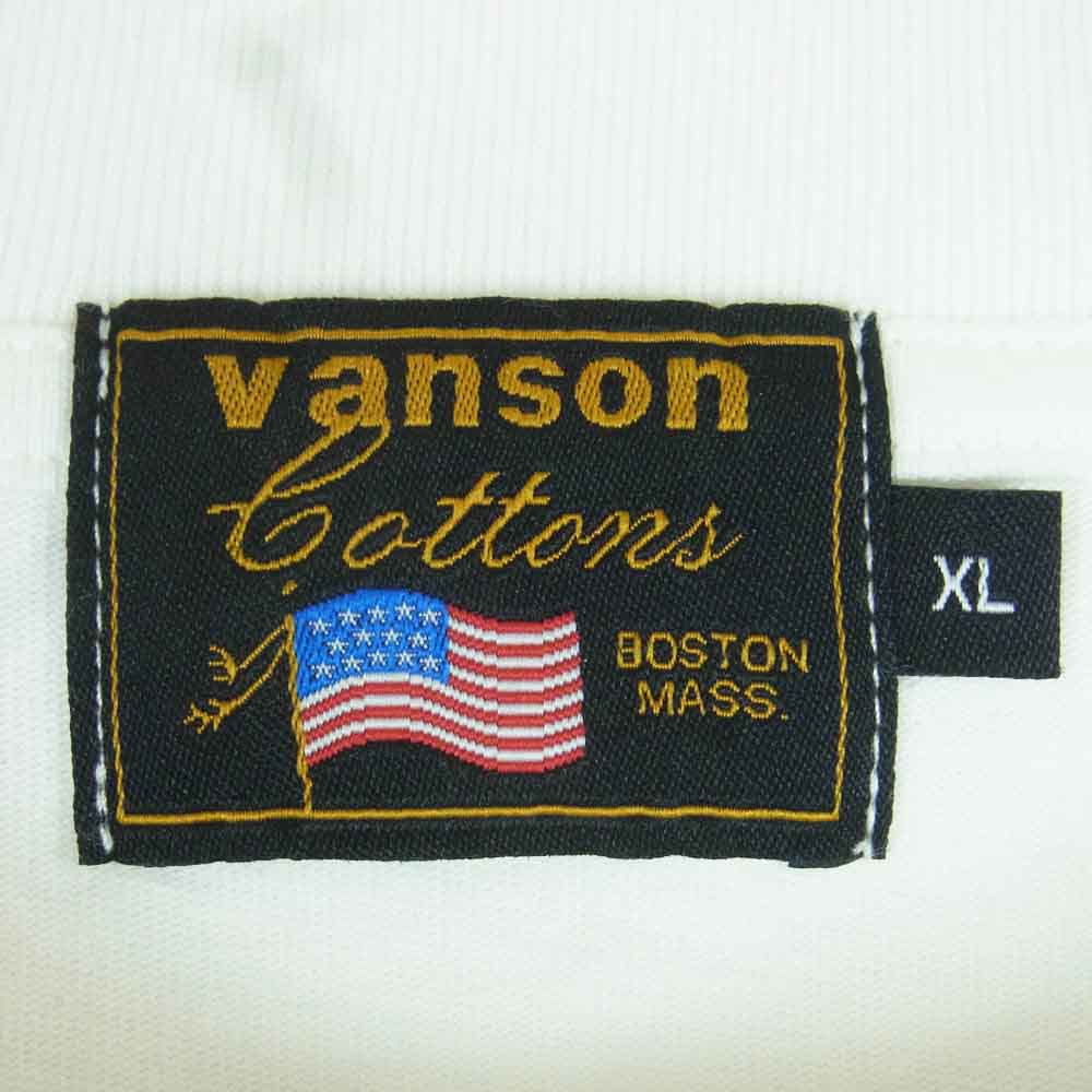 VANSON バンソン T.F.O.A デスラビット 刺繍 半袖 Tシャツ コットン 中国製 ホワイト系 XL【中古】