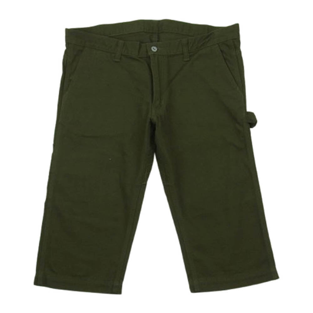 MOMOTARO JEANS 桃太郎ジーンズ 02-063 出陣 ダック クロップド ショーツ ハーフ ペインター パンツ モスグリーン系 W36【中古】