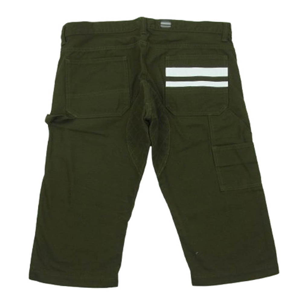 MOMOTARO JEANS 桃太郎ジーンズ 02-063 出陣 ダック クロップド ショーツ ハーフ ペインター パンツ モスグリーン系 W36【中古】