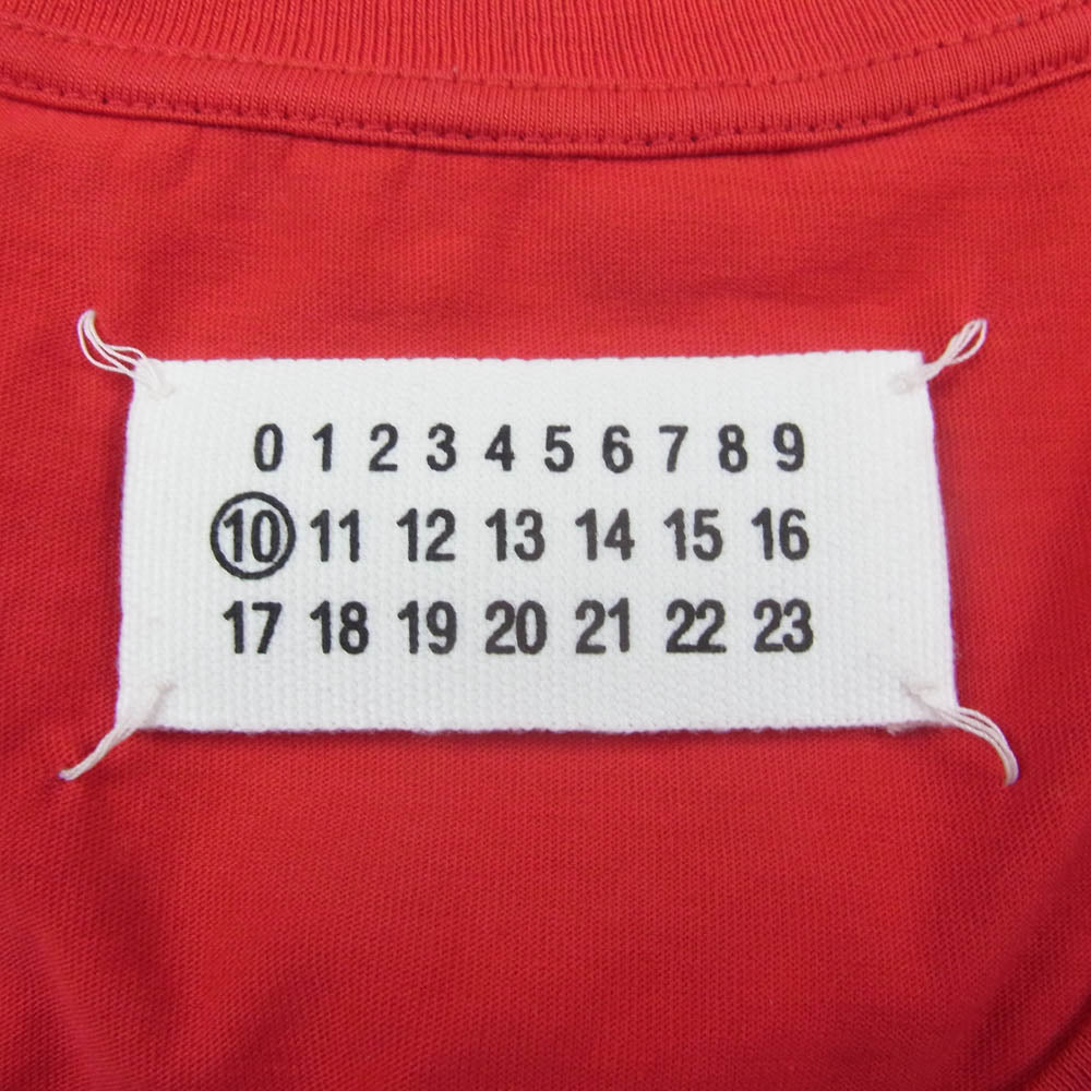 MAISON MARTIN MARGIELA メゾンマルタンマルジェラ 15SS S30GC0504 四つタグ コットンクルーネック 半袖 Tシャツ レッド レッド系 48【中古】