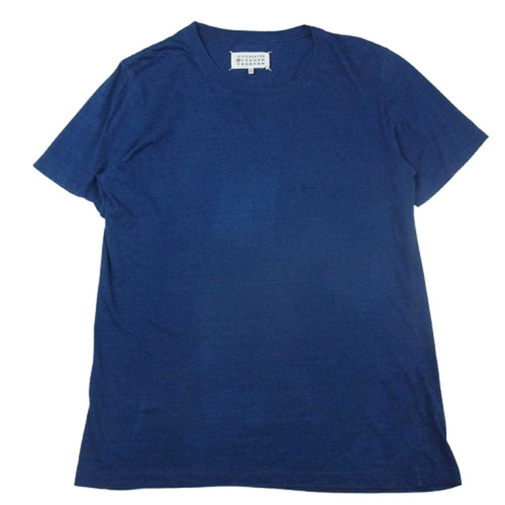 MAISON MARGIELA メゾンマルジェラ S50GC0457 四つタグ コットンクルーネック 半袖 Tシャツ インディゴブルー系 L【中古】