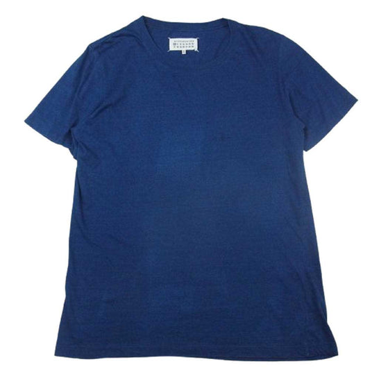 MAISON MARGIELA メゾンマルジェラ S50GC0457 四つタグ コットンクルーネック 半袖 Tシャツ インディゴブルー系 L【中古】