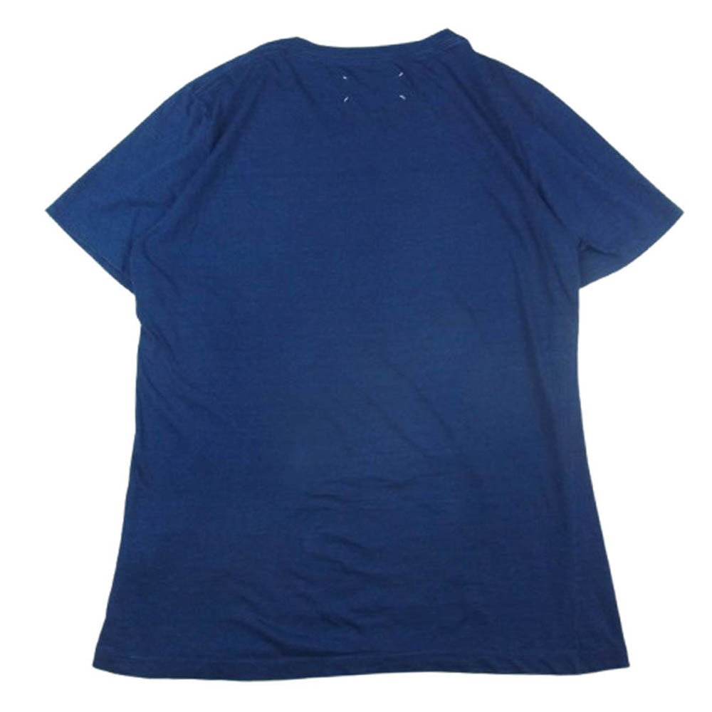 MAISON MARGIELA メゾンマルジェラ S50GC0457 四つタグ コットンクルーネック 半袖 Tシャツ インディゴブルー系 L【中古】