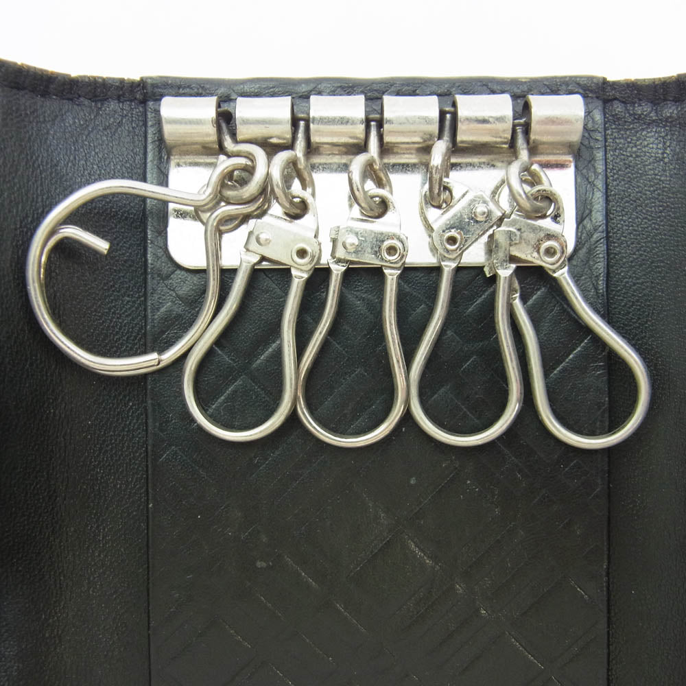 BURBERRY BLACK LABEL バーバリーブラックレーベル ロゴプレート レザー キーケース ブラック系【中古】