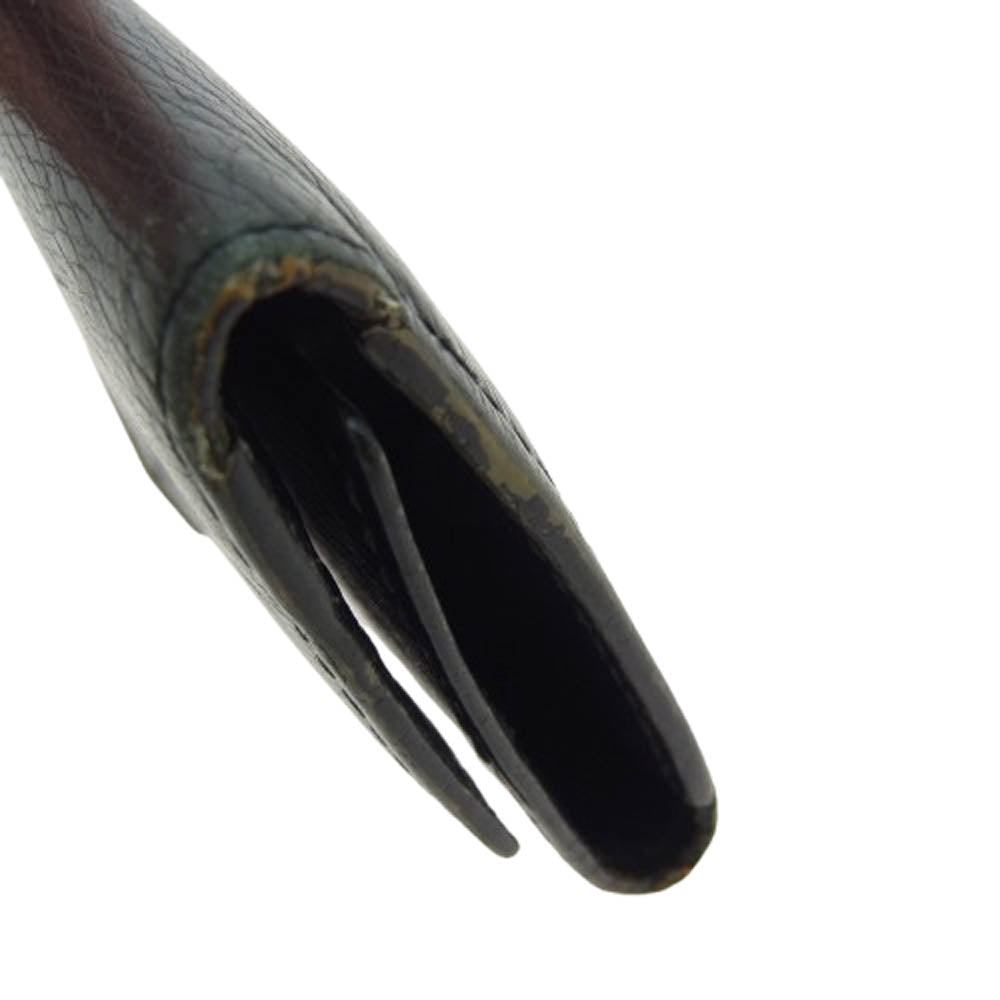 BURBERRY BLACK LABEL バーバリーブラックレーベル ロゴプレート レザー キーケース ブラック系【中古】