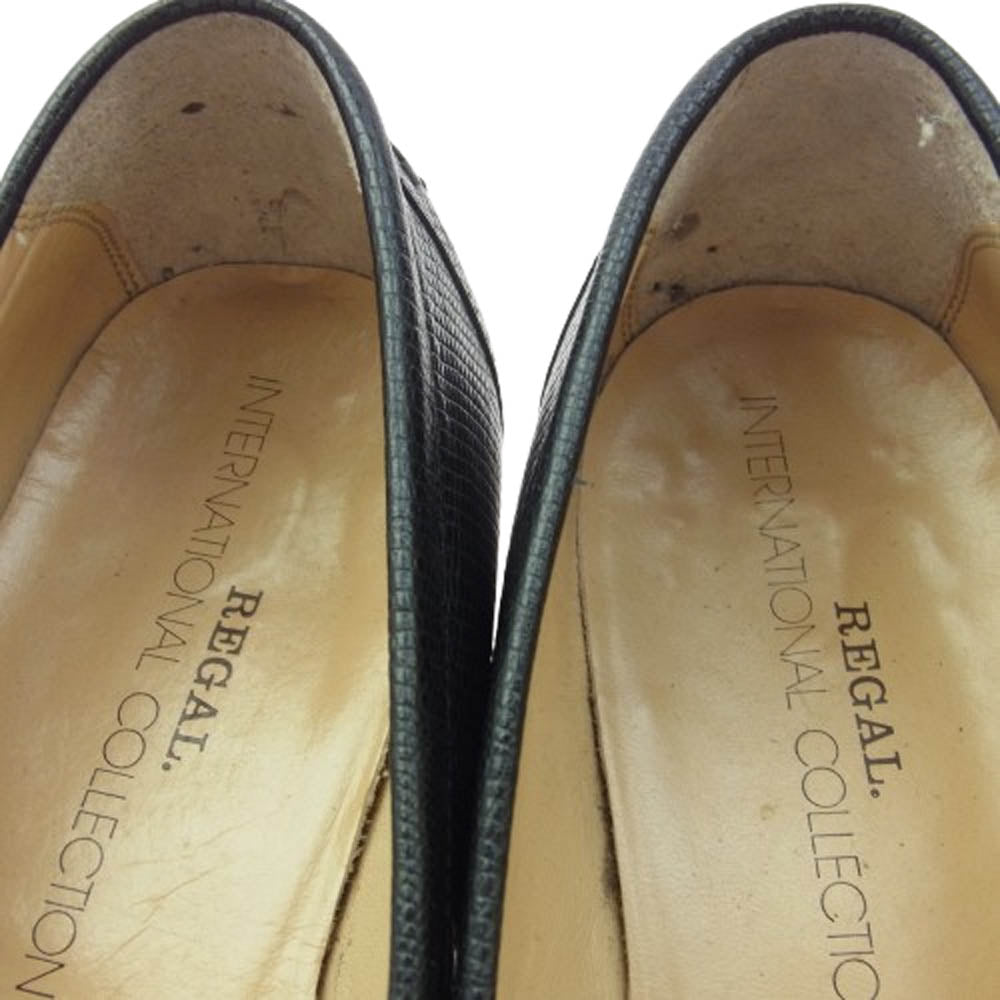 REGAL リーガル タッセル ローファー シューズ ブラック系 24.5EE【中古】