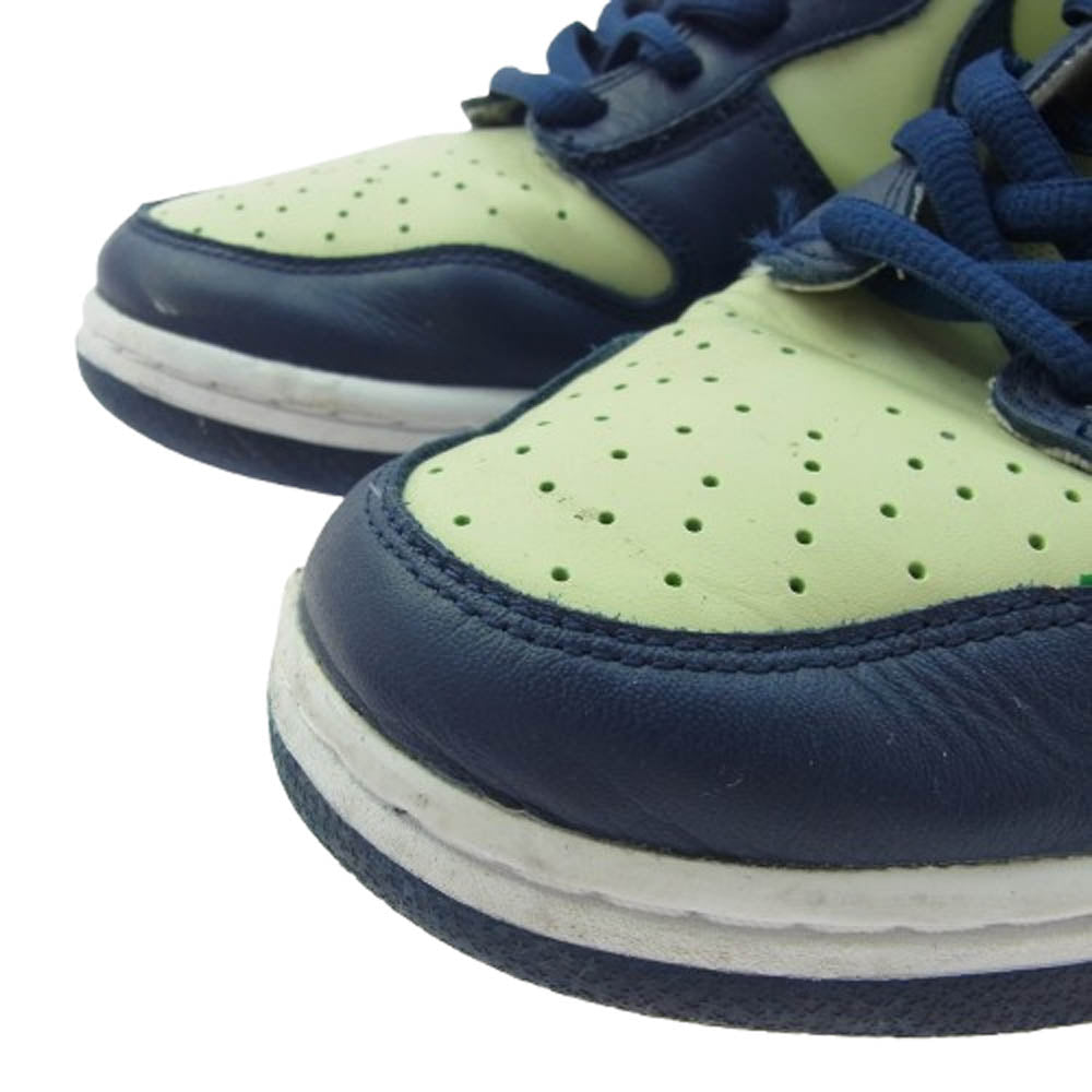 NIKE ナイキ DQ7575-300 Dunk High Pistachio and Midnight Navy ダンク ハイ ピスタチオ アンド ミッドナイトネイビー ハイカット スニーカー マルチカラー系 28cm【中古】