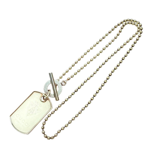 GUCCI グッチ ドッグタグ ボール チェーン ネックレス シルバー系【中古】