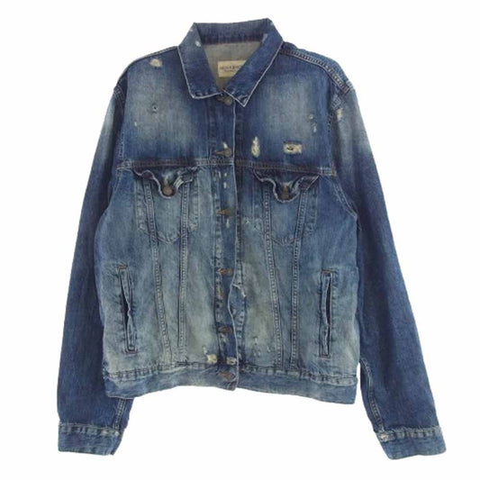 RALPH LAUREN ラルフローレン denim&supply デニムアンドサプライ ダメージ 加工 デニム ジャケット インディゴブルー系 XL【中古】