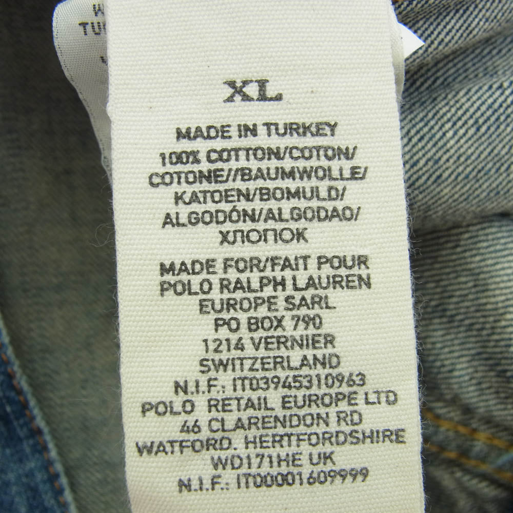 RALPH LAUREN ラルフローレン denim&supply デニムアンドサプライ ダメージ 加工 デニム ジャケット インディゴブルー系 XL【中古】