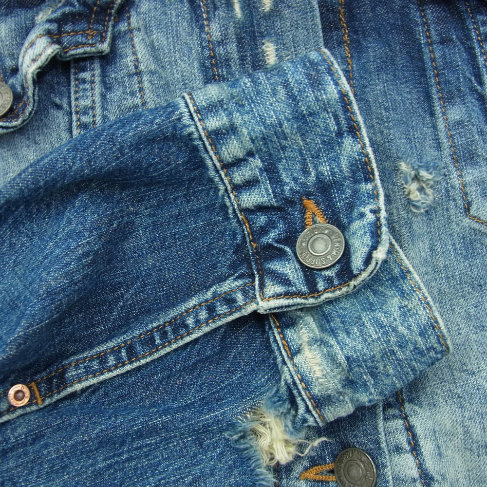 RALPH LAUREN ラルフローレン denim&supply デニムアンドサプライ ダメージ 加工 デニム ジャケット インディゴブルー系 XL【中古】