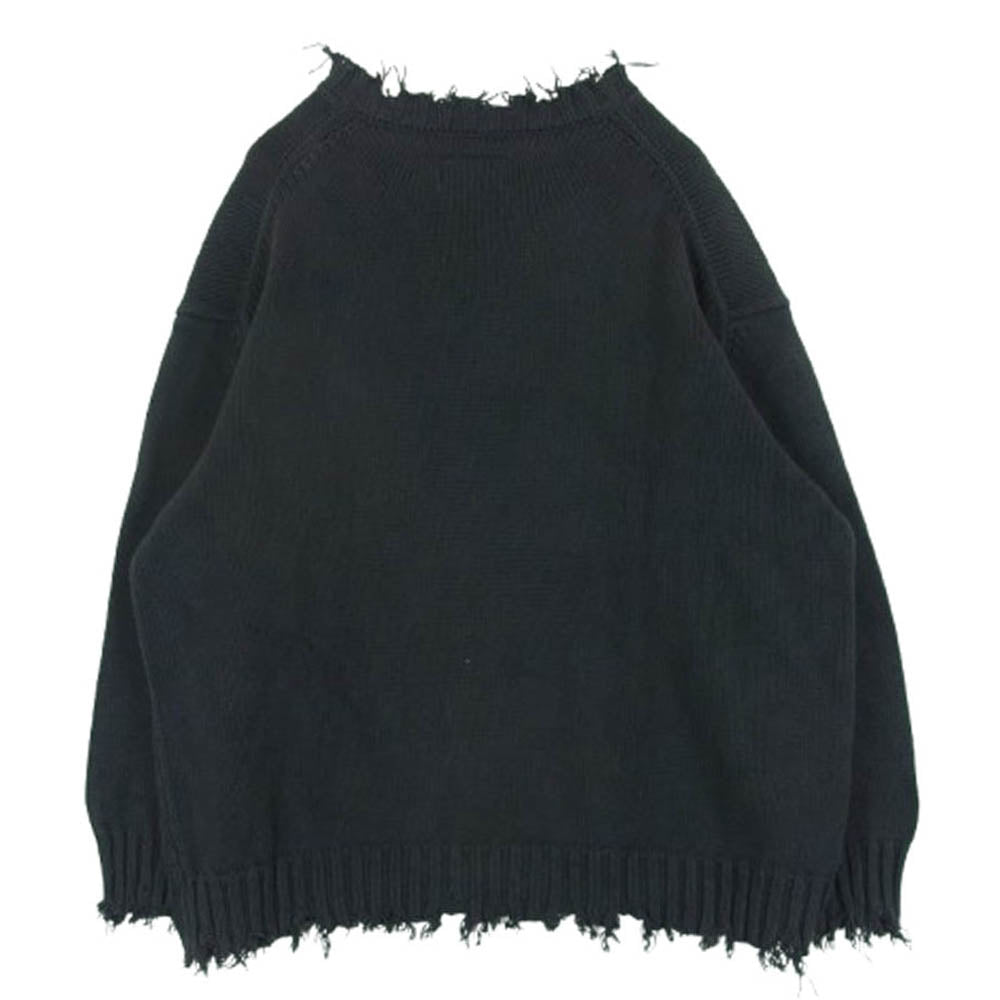 doublet ダブレット 23SS 23SS38KN109 OVERSIZED CUT OFF KNIT PULLOVER オーバーサイズ カット オフ ニット プルオーバー ダークグレー系 M【中古】