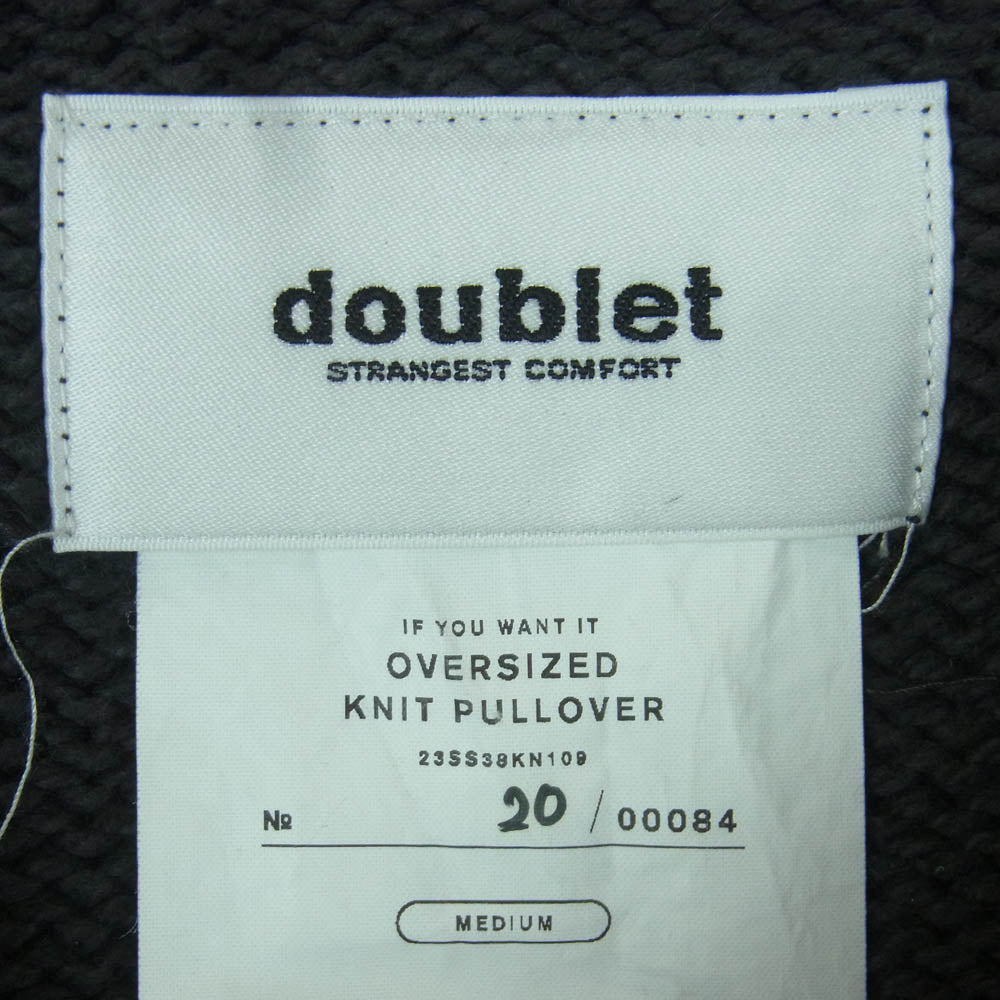 doublet ダブレット 23SS 23SS38KN109 OVERSIZED CUT OFF KNIT PULLOVER オーバーサイズ カット オフ ニット プルオーバー ダークグレー系 M【中古】