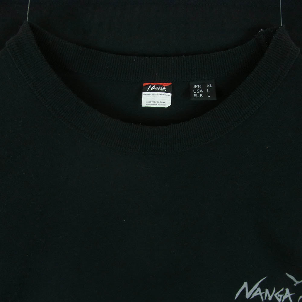 NANGA ナンガ ECO HYBRID PLAYFULL SPIRIT TEE エコハイブリッド プレイフル スピリット 半袖 Tシャツ ブラック系 XL【中古】