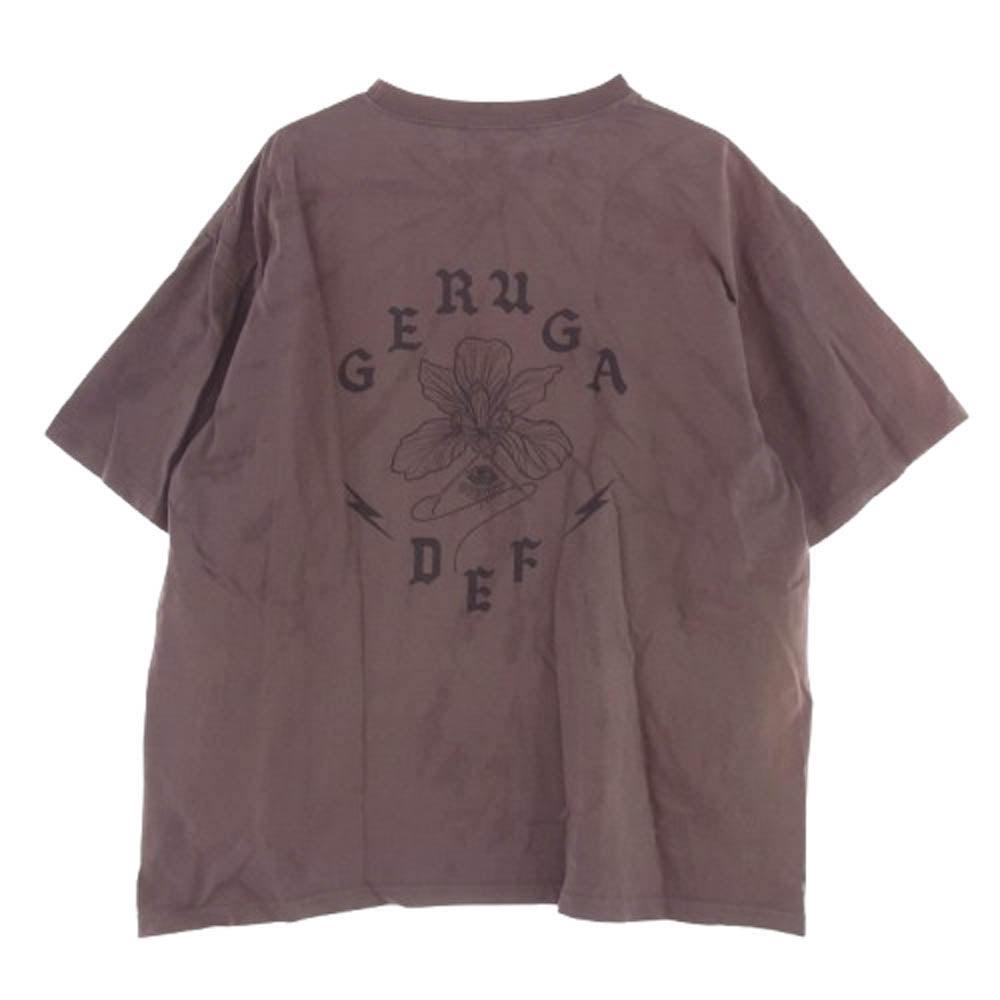 GERUGA ゲルガ 23SS GR-C-178 PRINT T-SHIRTS TIE DYE & DEF S/S TEE 6.2オンス コーマ天竺 半袖 プリント Tシャツ ブラウン系 6【中古】