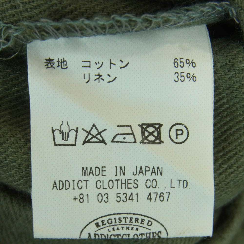 ADDICT CLOTHES アディクトクローズ ACV-SJK02CLKT ACVM COTTON LINEN COOK JKT ミリタリー ジャケット グリーン系 42【中古】
