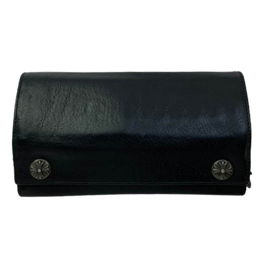 CHROME HEARTS クロムハーツ（原本無） LONG WALLET グリーシー クロスボール ウォレット 長財布 ブラック系【中古】