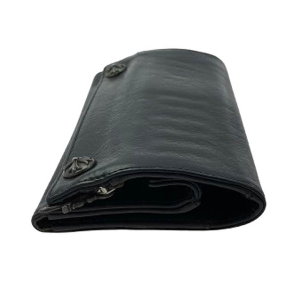 CHROME HEARTS クロムハーツ（原本無） LONG WALLET グリーシー クロスボール ウォレット 長財布 ブラック系【中古】