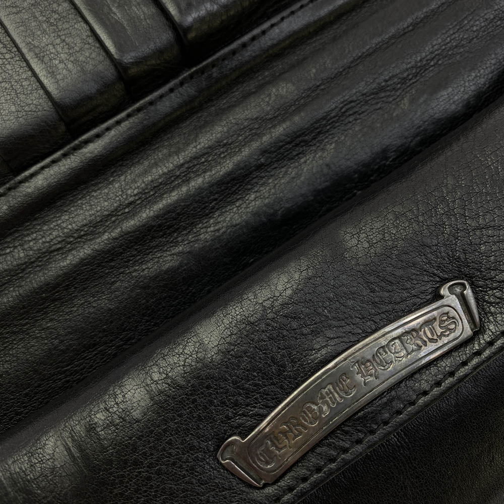 CHROME HEARTS クロムハーツ（原本無） LONG WALLET グリーシー クロスボール ウォレット 長財布 ブラック系【中古】