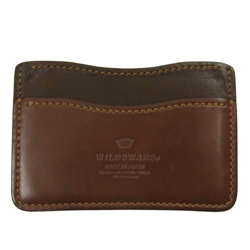 WILDSWANS ワイルドスワンズ 銀座9周年モデル WAVY ウェイビー シェルコードバン カードケース 名刺入れ ブラウン系【中古】