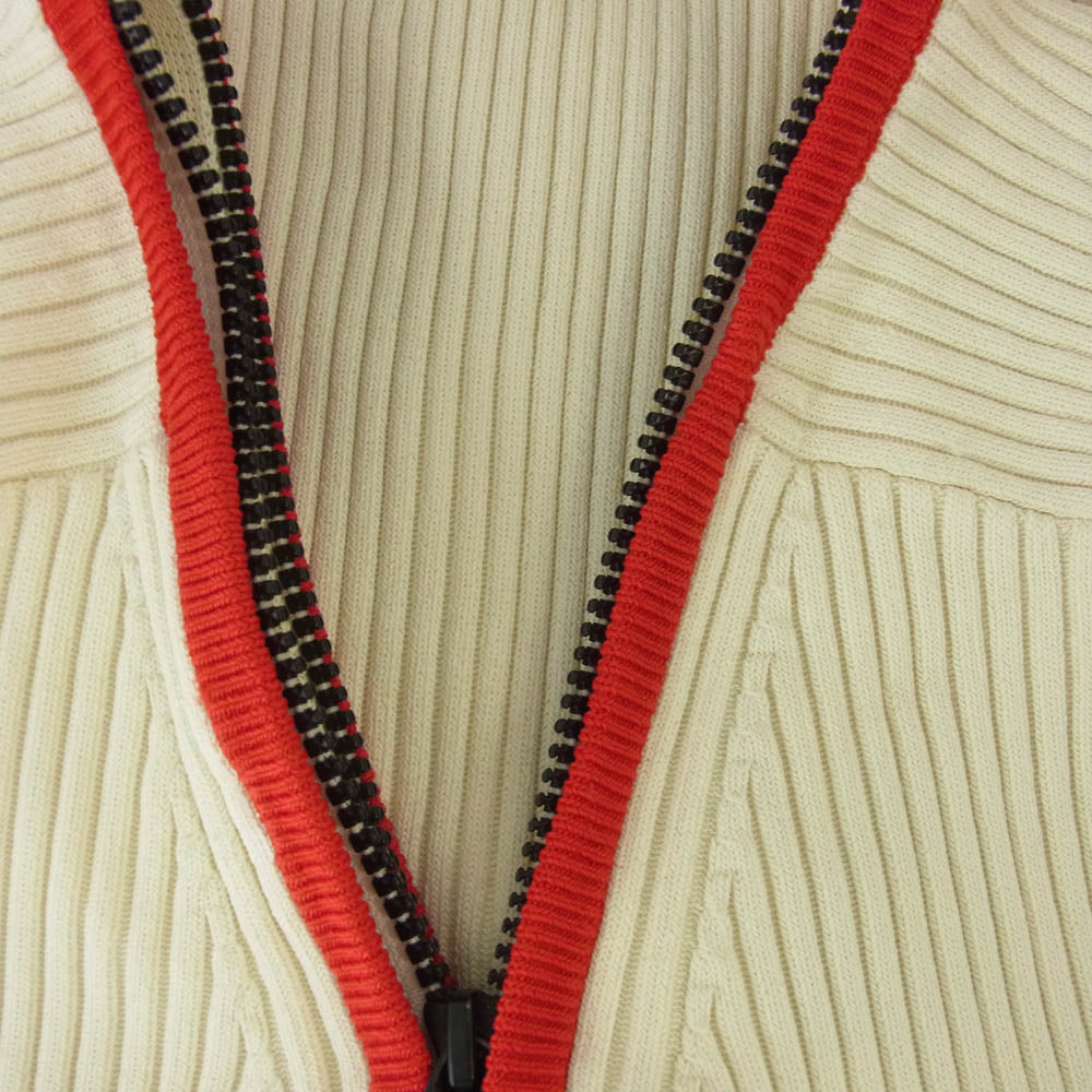 DIESEL ディーゼル A09459 Vカット レーヨン ダブル ジップ ニット カーディガン オフホワイト系 S【中古】