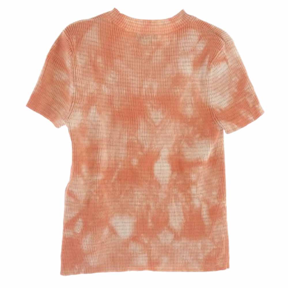 DIESEL ディーゼル A05054 Dロゴ タイダイ ラメニット 半袖 Tシャツ オレンジ系 M【中古】