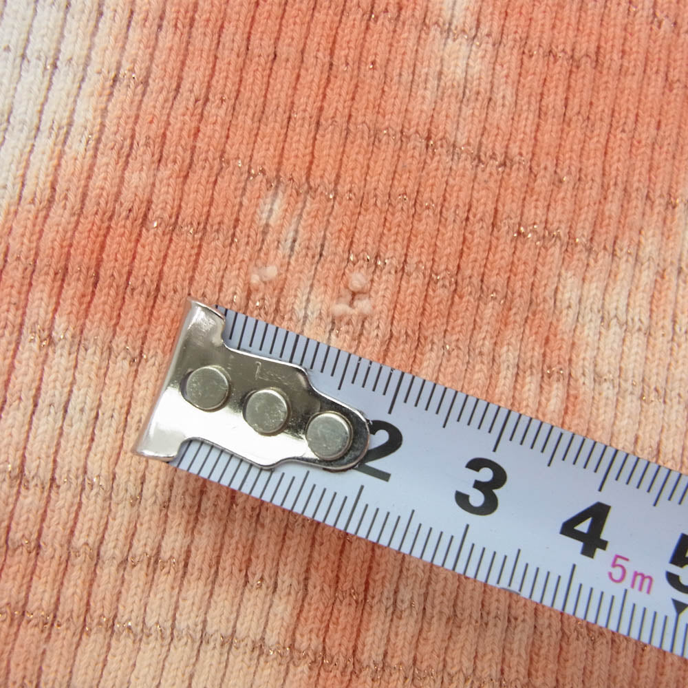 DIESEL ディーゼル A05054 Dロゴ タイダイ ラメニット 半袖 Tシャツ オレンジ系 M【中古】