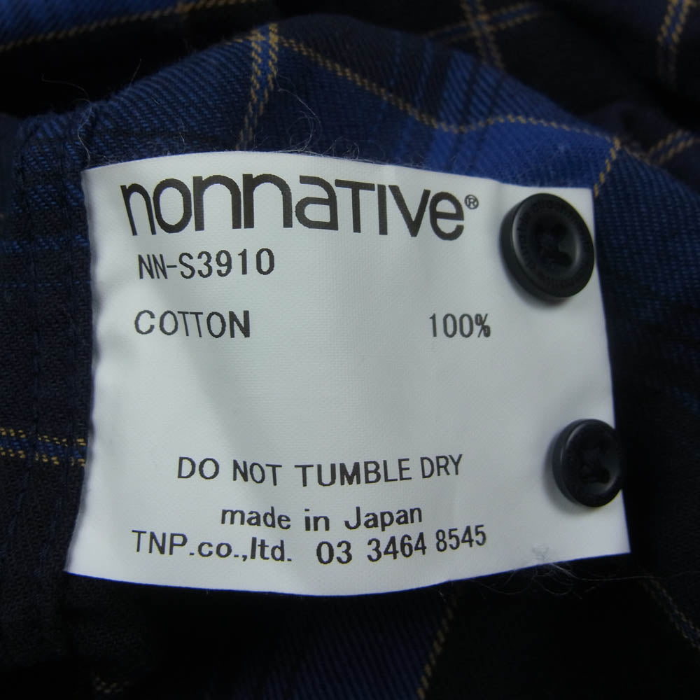 nonnative ノンネイティブ NN-S3910 DWELLER S/S SHIRT RELAXED FIT COTTON TWILL PLAID リラックス フィット コットン ツウィル プライド ショートスリーブ 半袖 シャツ ネイビー系 3【中古】