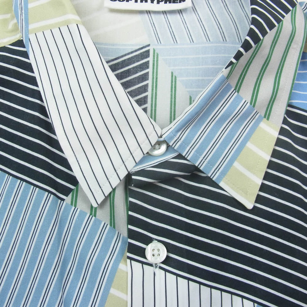 ソフトハイフン MGMFB241208-930 MIX STRIPE OVER SIZED S/S SHIRT ミックス ストライプ オーバー サイズ ショートスリーブ 半袖シャツ マルチカラー系 01【美品】【中古】