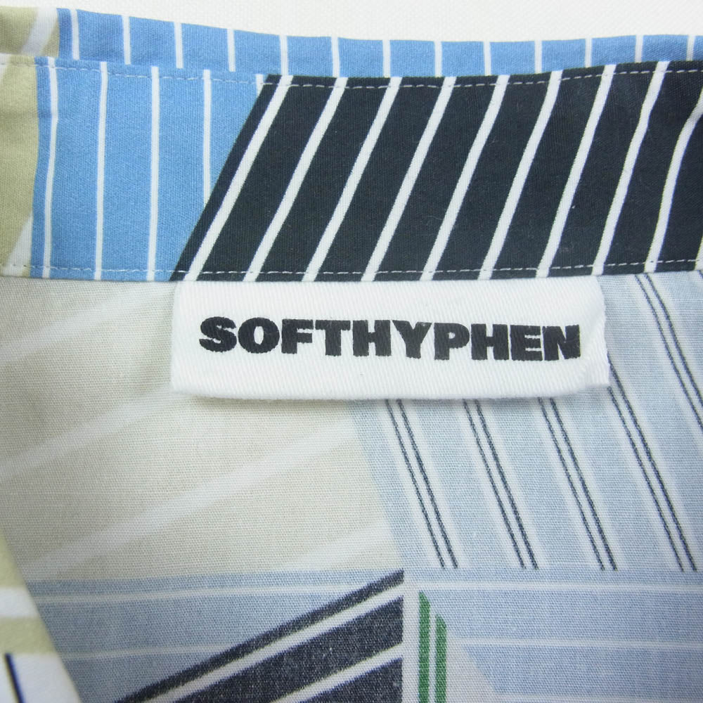 ソフトハイフン MGMFB241208-930 MIX STRIPE OVER SIZED S/S SHIRT ミックス ストライプ オーバー サイズ ショートスリーブ 半袖シャツ マルチカラー系 01【美品】【中古】