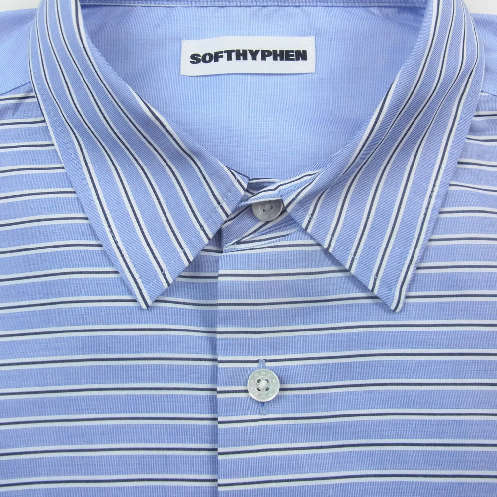 ソフトハイフン MGMFB241203-083 SOHY SIGNATURE BORDER STRIPE S/S SHIRT ソフィー シグネチャー ボーダー ストライプ ショートスリーブ 半袖 シャツ ブルー系 03【美品】【中古】