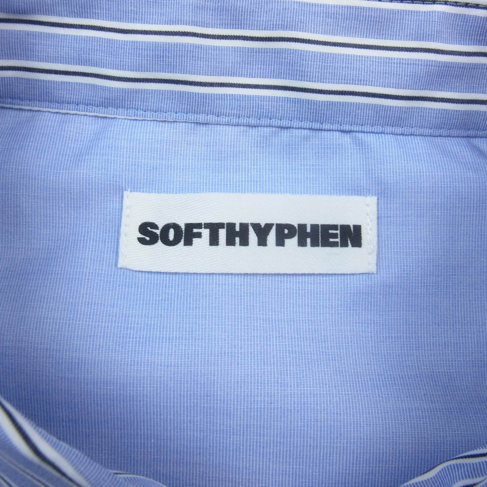 ソフトハイフン MGMFB241203-083 SOHY SIGNATURE BORDER STRIPE S/S SHIRT ソフィー シグネチャー ボーダー ストライプ ショートスリーブ 半袖 シャツ ブルー系 03【美品】【中古】